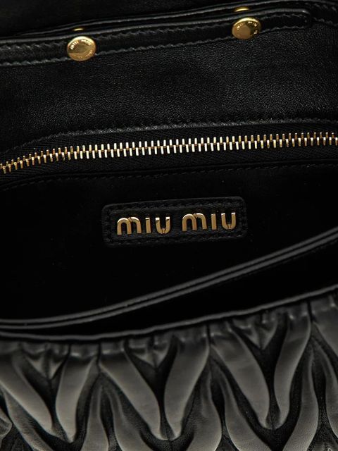 Miu Miu logo-lettering clutch bag - Black - zdjęcie produktu nr 2