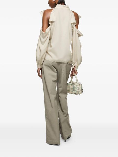 Acne Studios belted straight-leg trousers - Green