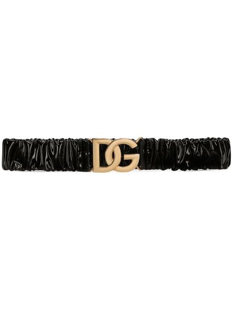 Dolce & Gabbana DG-logo patent leather belt - Black - zdjęcie produktu nr 1