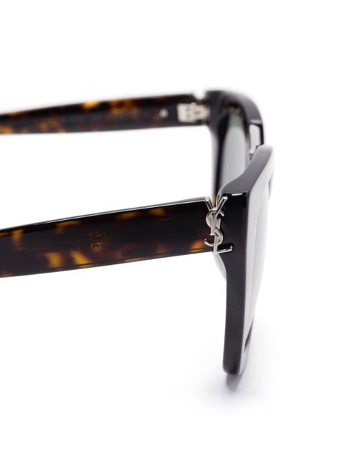 Saint Laurent Eyewear tortoiseshell-effect sunglasses - Brown