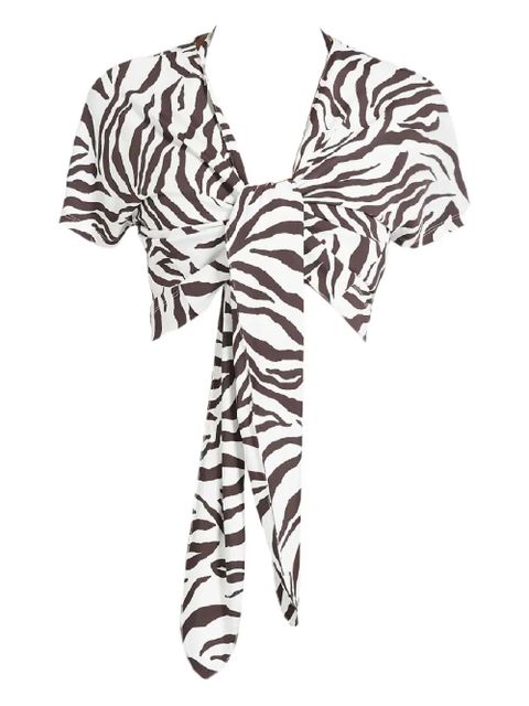 Max Mara Favore zebra-pattern top - White - zdjęcie produktu nr 1