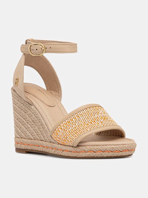 Tommy Hilfiger sandały HIGH WEDGE ESPAD RAFFIA - zdjęcie produktu nr 1