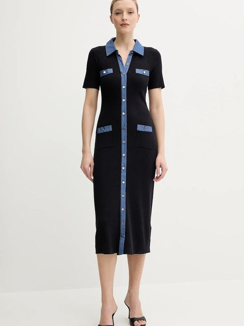 Morgan sukienka RMSISSI kolor granatowy midi dopasowana RMSISSI - zdjęcie produktu nr 1