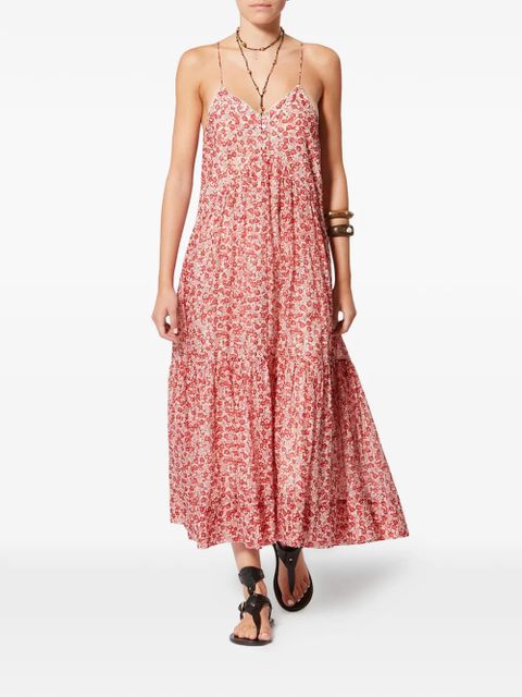 MARANT ÉTOILE Sabba floral-print midi dress - Red - zdjęcie produktu nr 2