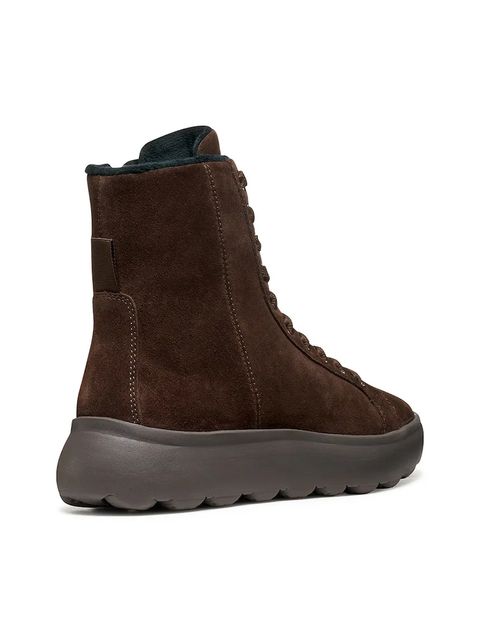 Geox botki zamszowe D SPHERICA EC4.1 damskie kolor brązowy na płaskim obcasie D36TCD 00022 C6006