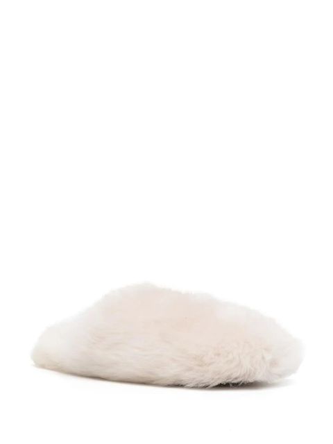 Yves Salomon closed toe fur slippers - White - zdjęcie produktu nr 2