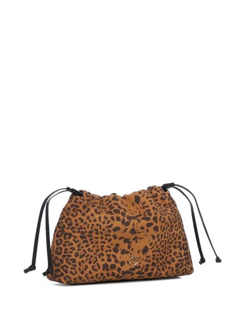 PINKO small leopard print clutch bag - Brown
