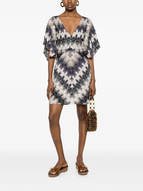 Missoni V-neck chevron mini dress - White - zdjęcie produktu nr 2