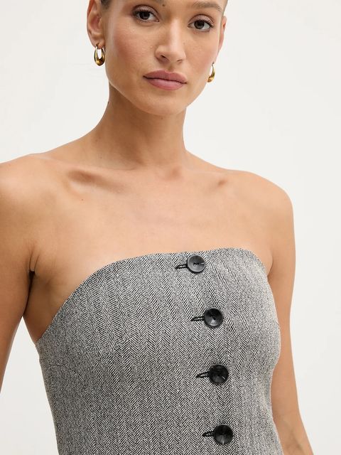 Sisley bluzka damska kolor czarny wzorzysta 5D12LH01R