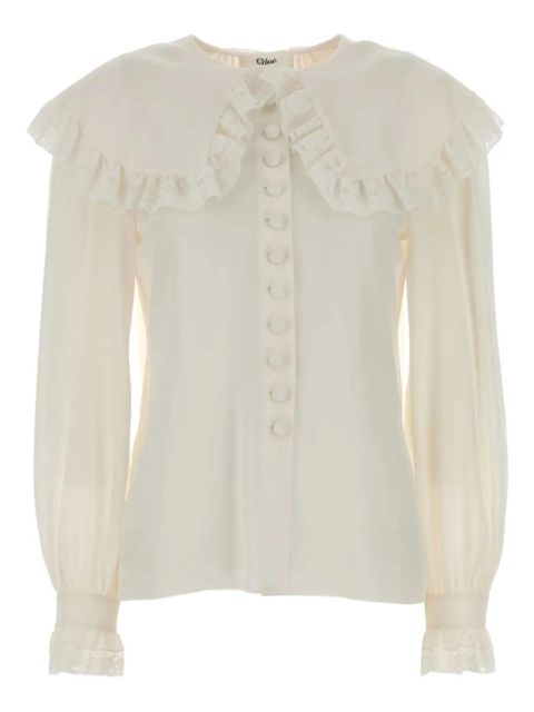 Chloé lace-trimmed blouse - White - zdjęcie produktu nr 1