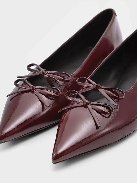 Vagabond Shoemakers baleriny skórzane HERMINE kolor bordowy 5933-160-38