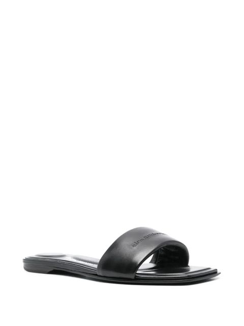 Alexander Wang embossed-logo slides - Black