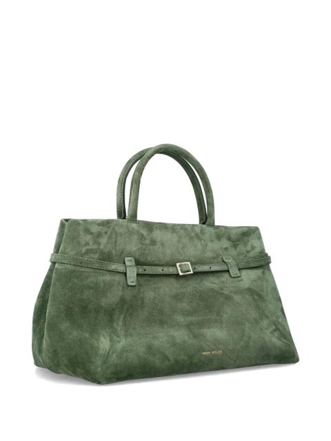 Manu Atelier Le Cambon 35 suede tote bag - Green