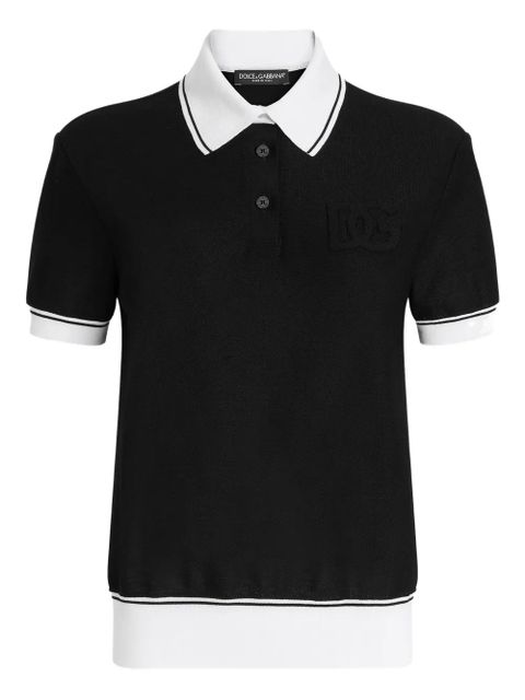 Dolce & Gabbana embrodiered-logo polo top - Black - zdjęcie produktu nr 1