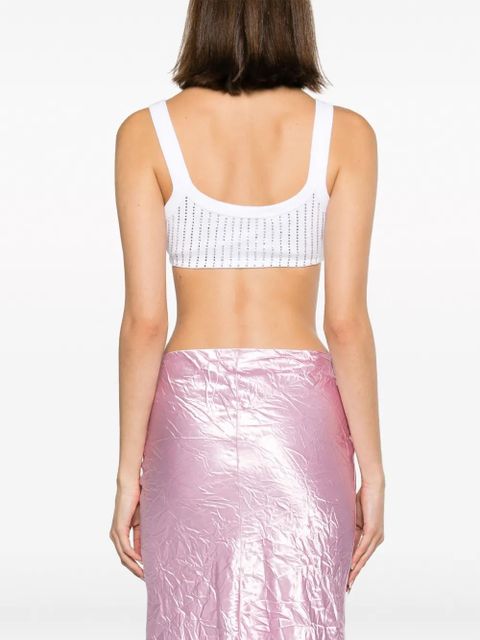 The Attico crystal-embellished bra top - White