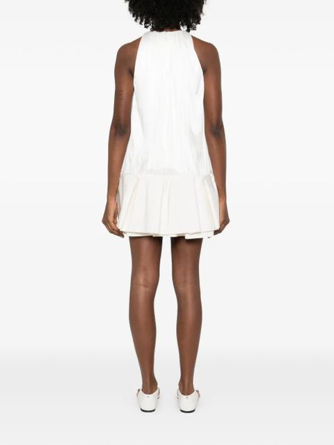 LOEWE Flamenco pleated ruffled mini dress - White