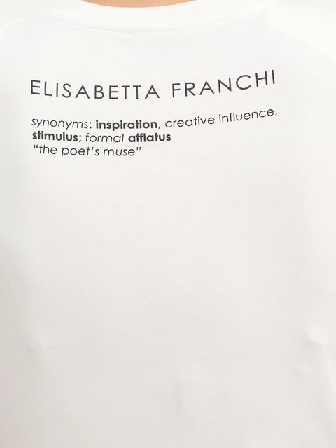 Elisabetta Franchi t-shirt bawełniany damski kolor biały MA02056E2