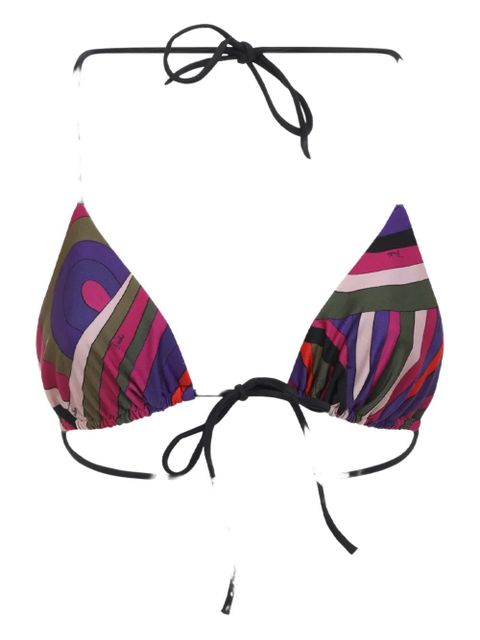 PUCCI abstract-print triangle bikini top - Green