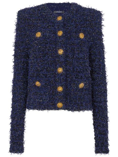 Balmain buttoned tweed jacket - Blue - zdjęcie produktu nr 1