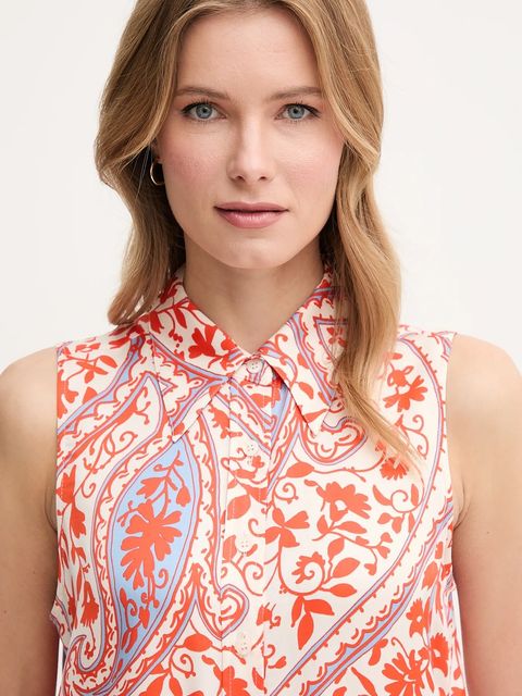 Marc Aurel koszula damska kolor pomarańczowy relaxed z kołnierzykiem klasycznym 6336-1003-24791