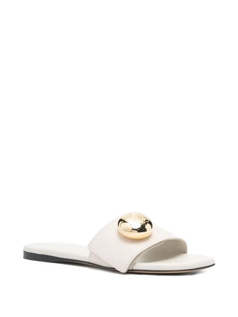 LOEWE leather circular-embellishment sandals - Neutrals