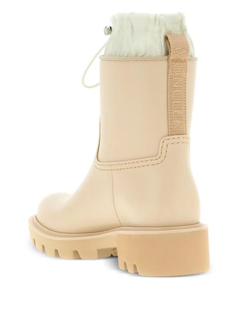 Moncler Kickstream drawstring logo-patch rain boots - Neutrals