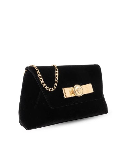 Versace Medusa Head velvet shoulder bag - Black