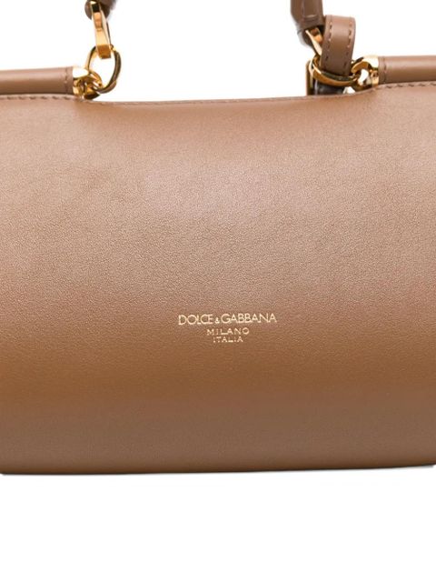 Dolce & Gabbana top handle leather shoulder bag - Brown