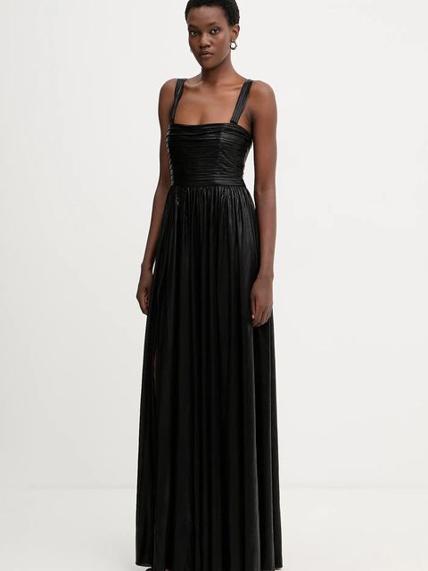 Retrofete sukienka Iris kolor czarny maxi rozkloszowana FW24-10329