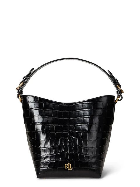 Lauren Ralph Lauren torebka skórzana kolor czarny 431980189