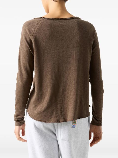 American Vintage boat-neck long-sleeve T-shirt - Brown