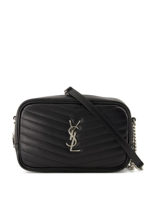 Saint Laurent mini Lou chevron logo shoulder bag - Black - zdjęcie produktu nr 1