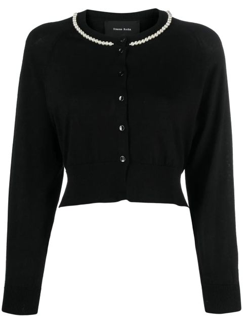 Simone Rocha pearl-embellished cardigan - Black - zdjęcie produktu nr 1