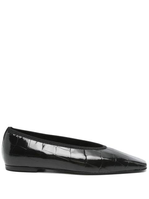 TOTEME Minimalist croco-embossed ballerinas - Black - zdjęcie produktu nr 1