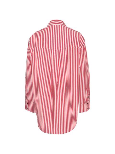 GANNI striped cotton shirt - Red - zdjęcie produktu nr 2