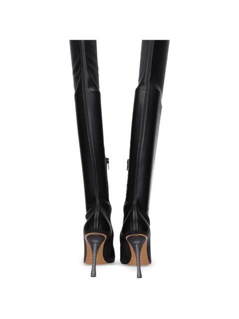 Off-White embellished-heel over-the-knee boots - Black - zdjęcie produktu nr 2