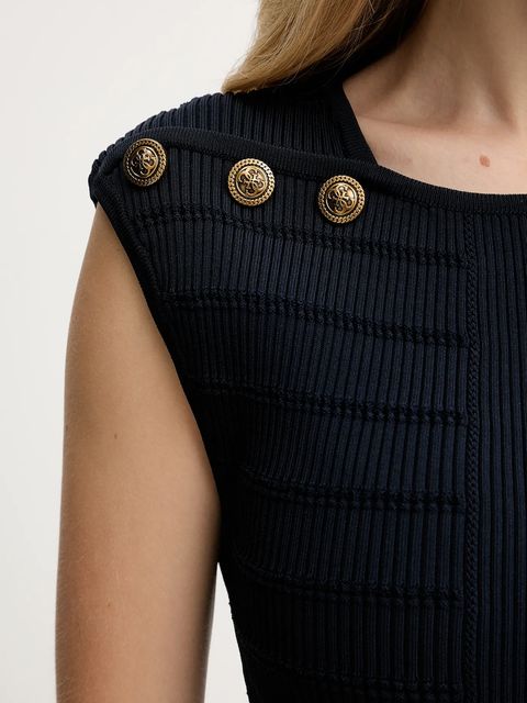 Guess top EVANGELINE damska kolor granatowy gładka W5YR12 Z0130