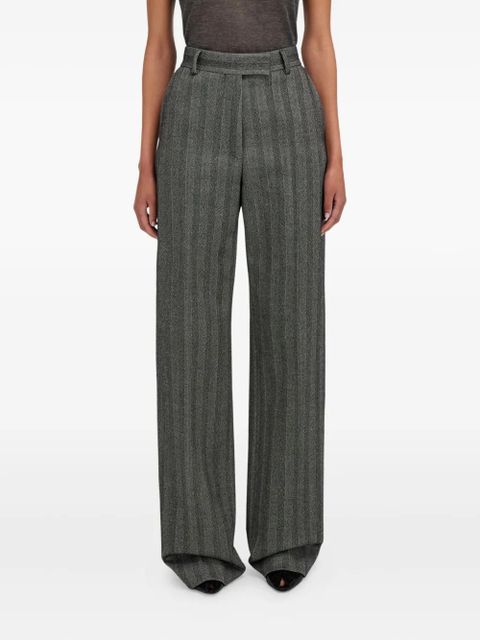 Ferragamo chevron-pattern trousers - Black