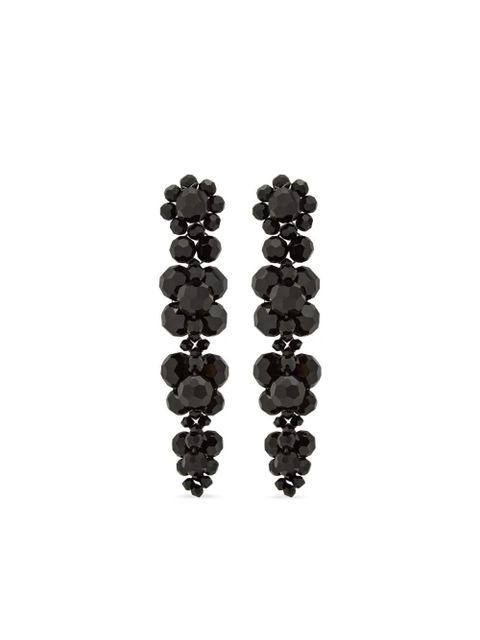 Simone Rocha beaded flower earrings - Black - zdjęcie produktu nr 1