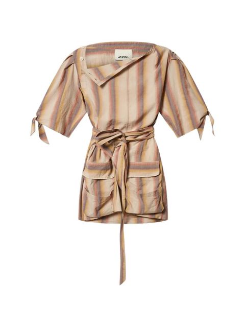 ISABEL MARANT Mariza striped-pattern mini dress - Neutrals - zdjęcie produktu nr 1