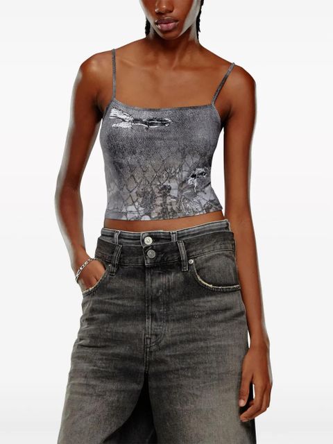Diesel T-Halsy crop top - Grey