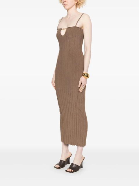 Jacquemus La robe Sierra à bretelles midi dress - Brown