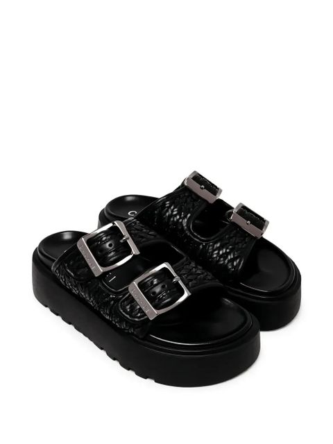 Casadei Suncity woven buckle-strap sandals - Black