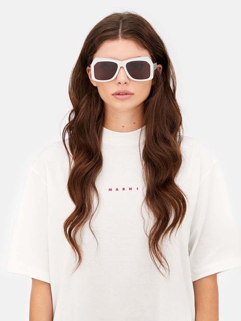 Marni okulary przeciwsłoneczne Tiznit Metallic Silver damskie kolor szary EYMRN00056.002.Y6Z - zdjęcie produktu nr 1