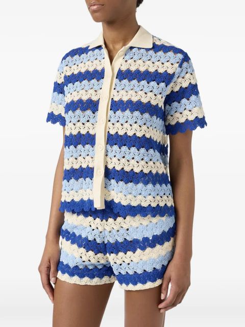 MC2 Saint Barth Monet crochet-knit shirt - Blue