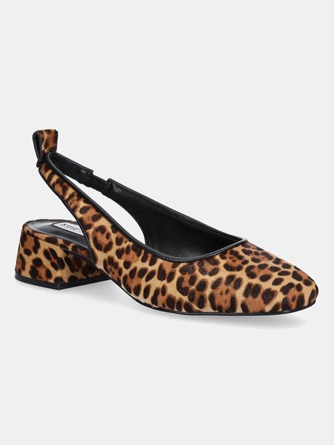 Steve Madden czółenka skórzane Smitten-LP kolor brązowy na słupku z odkrytą piętą SM11003685 - zdjęcie produktu nr 1