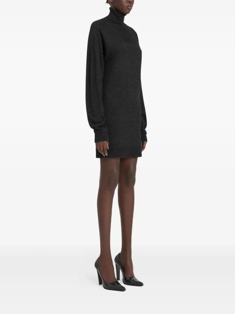 MM6 Maison Margiela turtleneck panelled mini dress - Grey