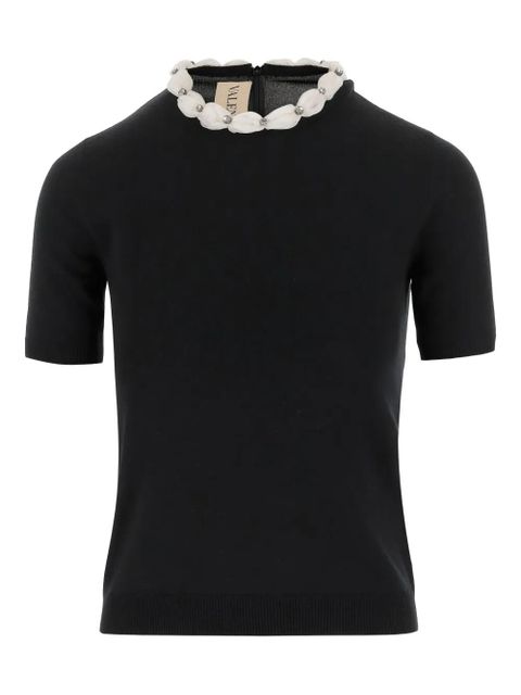 Valentino Garavani embellished-collar sweater - Black - zdjęcie produktu nr 1