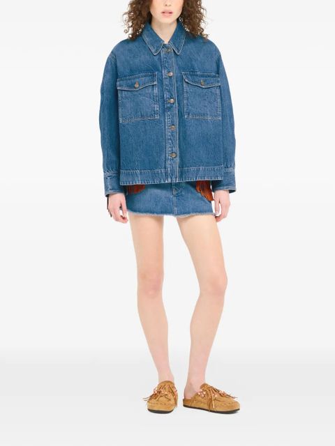 Alanui Golden Dusk fringed denim jacket - Blue - zdjęcie produktu nr 2