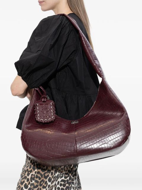 GANNI embossed tag shoulder bag - Brown - zdjęcie produktu nr 2